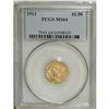 Image 1 : 1913 $2 1/2 MS64 PCGS. Choice and well struck with whe 