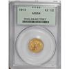 Image 1 : 1913 $2 1/2 MS64 PCGS. The vivid yellow-orange surface 