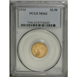 1914 $2 1/2 MS62 PCGS. A charming representative with 