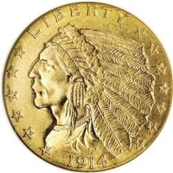 1914 $2 1/2 MS64 NGC. The low mintage 1914 is usually 