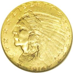 1914-D $2 1/2 MS64 NGC. Typically struck for this comm 