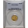 Image 1 : 1915 $2 1/2 MS63 PCGS. The softly lustrous yellow-oran 