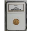 Image 1 : 1915 $2 1/2 MS64 NGC. A satiny orange-gold near-Gem th 