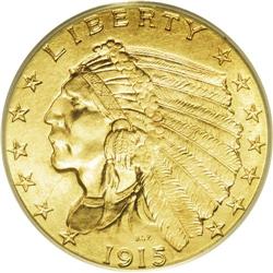 1915 $2 1/2 MS65 PCGS. This is one of the top mintages 