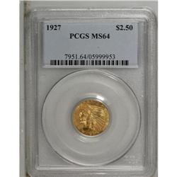 1927 $2 1/2 MS64 PCGS. Nicely struck overall, this lus 