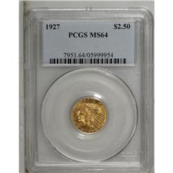 1927 $2 1/2 MS64 PCGS. A well struck and lustrous hone 