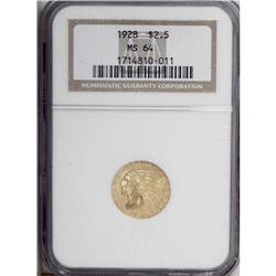 1928 $2 1/2 MS64 NGC. Choice and lustrous with few mar 