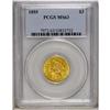 Image 3 : 1855 $3 MS63 PCGS. When Mint State three dollar gold p 