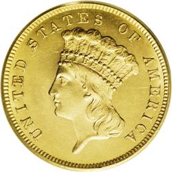 1867 $3 MS64 PCGS. This date is a favorite of Jeff Gar 