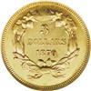 Image 2 : 1870 $3 AU55 NGC. An attractive three dollar gold piec 