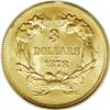 Image 2 : 1878 $3 MS62 PCGS. Apricot-gold surfaces have soft lus 