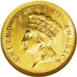 1878 $3 MS63 NGC. This date is the popular choice of t 