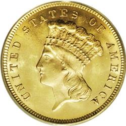 1879 $3 MS64 PCGS. In 1878, the Treasury made a final 