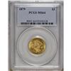Image 3 : 1879 $3 MS64 PCGS. In 1878, the Treasury made a final 