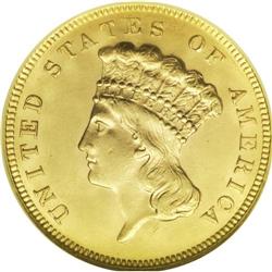 1889 $3 MS63 NGC. The 1889 issue is eternally popular 