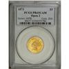 Image 3 : 1873 $3 Open 3 PR65 Cameo PCGS. This Open 3 variety is 