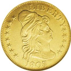 1803/2 $5 AU53 NGC. Breen-6441, BD-2, R.5. The late di 