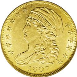 1807 $5 Bust Left--Obverse Scratched--NCS. AU Details. 