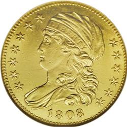 1808 $5 MS61 NGC. Close 5D, Breen-6456, BD-3, R.4. The 