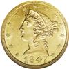 Image 1 : 1847 $5 MS63 NGC. The 1847 half eagle is relatively co 