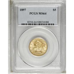 1897 $5 MS64 PCGS. Despite its mintage of over 860,000 