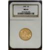 Image 1 : 1907 $5 MS63 NGC. This lustrous late-date half eagle h 