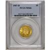 Image 3 : 1907-D $5 MS66 PCGS. The peach-gold surfaces have vibr 