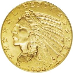 1908 $5 MS63 PCGS. This issue has a reputation for bei 