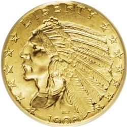 1908 $5 MS65 PCGS. The present lot combines the popula 