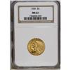 Image 1 : 1909 $5 MS62 NGC. Softly struck with satiny straw-gold 