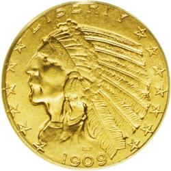 1909-S $5 MS63 PCGS. Akers considers the 1909-S Indian 