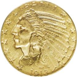 1913-S $5 MS62 PCGS. Perhaps because gold coins contin 