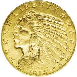 1914-S $5 MS63 PCGS. Well struck overall, the design e 