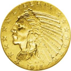 1915 $5 MS63 NGC. This desirable Mint State example ha 