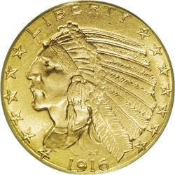 1916-S $5 MS64 PCGS. This relatively high-mintage (240 