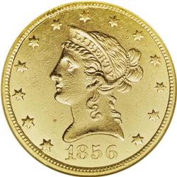 1856 $10 MS60 NGC. An impressive example of this condi 