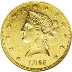 1865 $10 AU55 Prooflike NGC. There are no proof-only d 