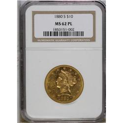 1880-S $10 MS62 Prooflike NGC. This sharply struck eag 