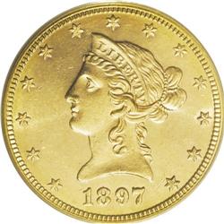 1897-O $10 MS63 PCGS. Dazzling luster and a penetratin 