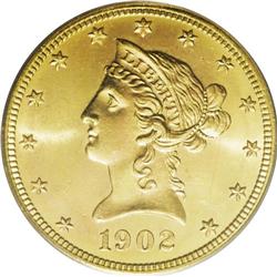 1902-S $10 MS66 PCGS. This clean-cheeked high grade Li 