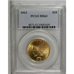1913 $10 MS63 PCGS. Select and nicely struck with pret 
