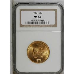 1913 $10 MS64 NGC. The highly lustrous surfaces range 