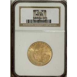 1915 $10 MS63 NGC. This lovely eagle has green-gold ma 