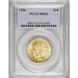 1926 $10 MS63 PCGS. Select and sharply struck with sig 
