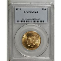 1926 $10 MS64 PCGS. The highly lustrous surfaces are p 