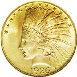 1926 $10 MS66 S NGC. Only two dates in the entire Ind 