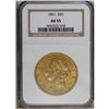 Image 1 : 1851 $20 AU55 NGC. A lightly worn yellow-gold double e 