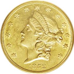 1852-O $20 AU58 PCGS. New Orleans gold type collectors 
