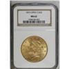 Image 1 : 1873 $20 Open 3 MS62 NGC. Potent luster sweeps this we 
