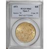 Image 1 : 1873 $20 Open 3 MS62 PCGS. This honey-orange example h 